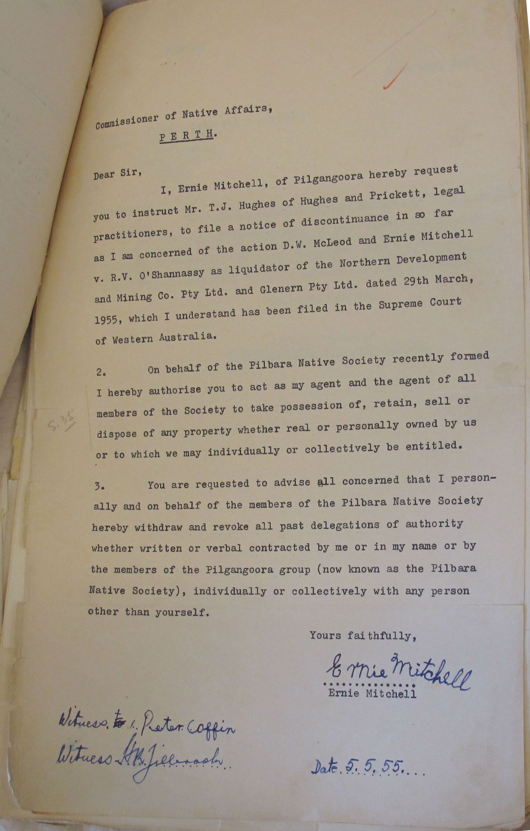 Mitchell to Middleton, 5 May 1955