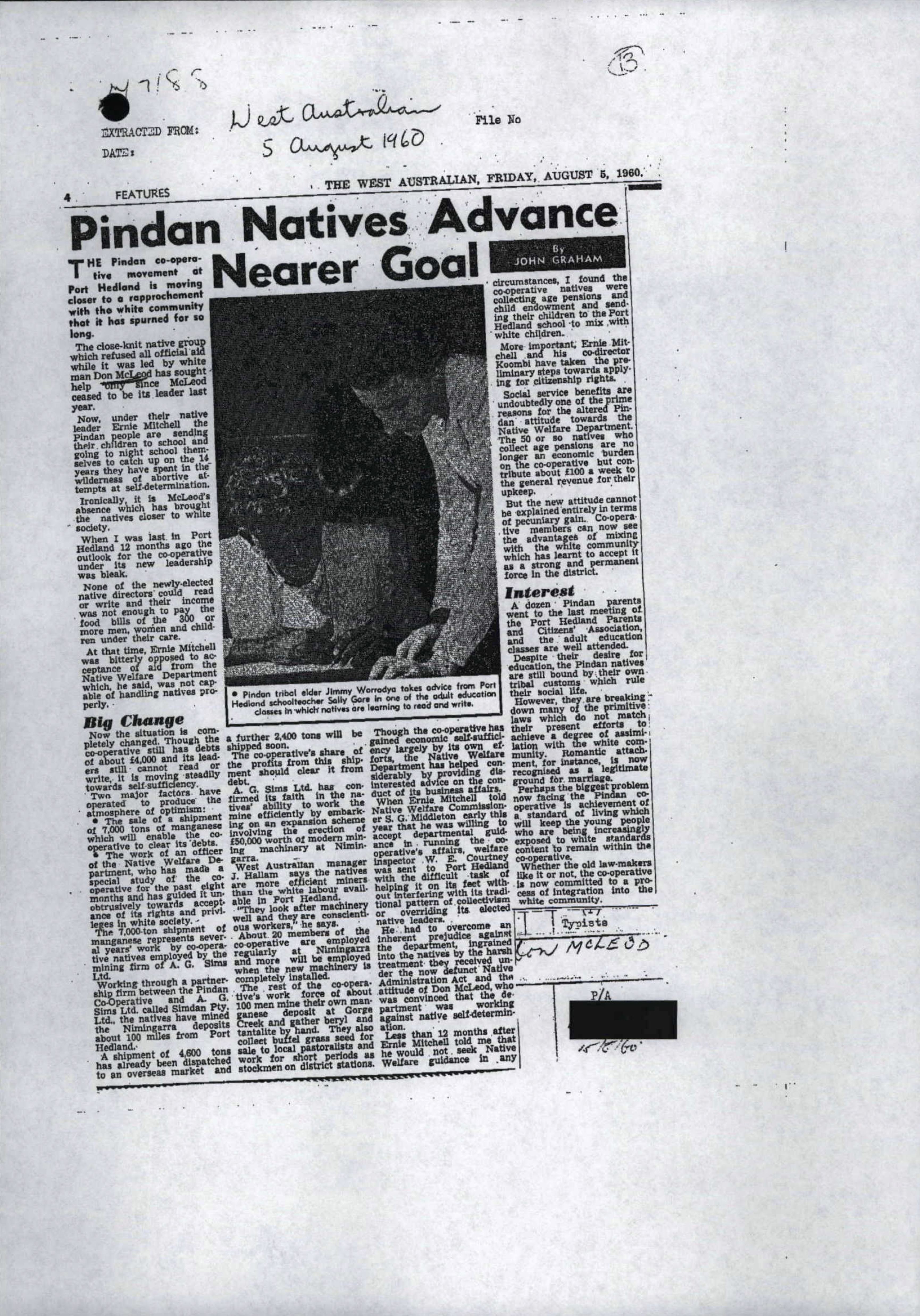 Pindan Natives Advance Nearer Goal