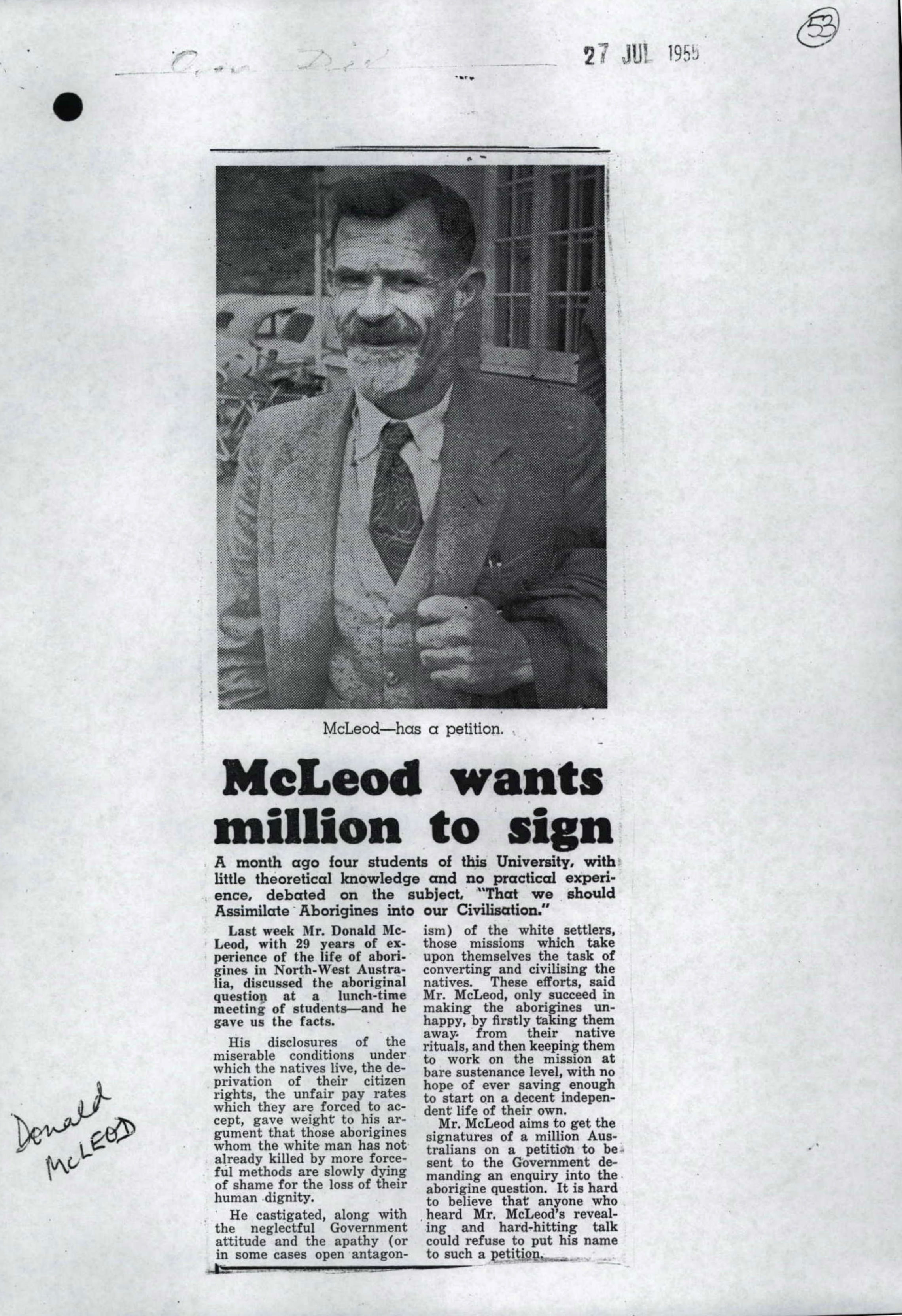 McLeod Wants Million To Sign
